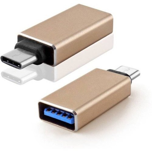 OTG Type C To USB ใช้กับมือถือ smartphone ทุกรุ่น สีบรอนซ์ทอง
