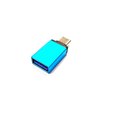 OTG Type C To USB ใช้กับมือถือ smartphone ทุกรุ่น สีฟ้า