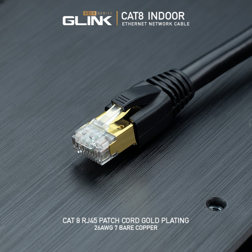 GLINK สายแลน สำเร็จรูปพร้อมใช้งาน5เมตร CAT8 ความเร็วสูง 40Gbps แบบ INDOOR ออกใบกำกับภาษีได้