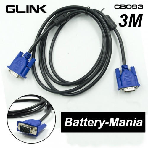 Glink Cable VGA M/M CB093 สายต่อจอ 3 เมตรสาย VGA หัวน้ำเงิน ของแท้ ออกใบกำกับภาษีได้