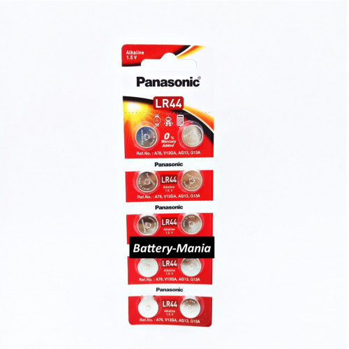 ถ่านกระดุม Panasonic LR44 1.5v pack 10 ก้อน ของแท้ ล้านเปอร์เซนต์ ออกใบกำกับภาษีได้