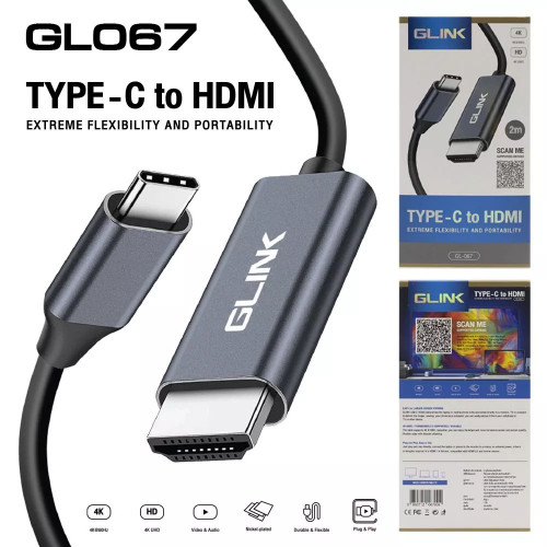 GLINK GL-067 ตัวแปลงเชื่อมทีวี รองรับ M1 Moniter Type-C TO HDMI Thunderbolt 3 ออกใบกำกับภาษีได้