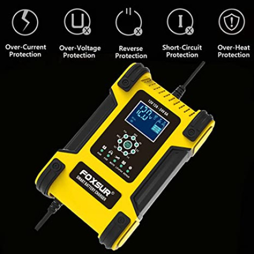FBC122412D FOXSUR Battery Charger เครื่องชาร์จแบตเตอรี่ รถยนต์ รถ