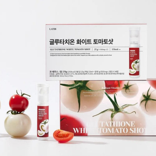  LATIB Glutathione White Tomato Shot กล่อง 14 ขวด