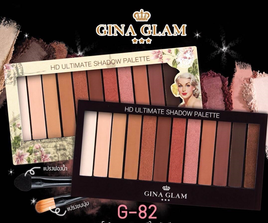 Gina glam HD ultimate shadow palette G-82  อายแชโดว์พาเลท 12 สี