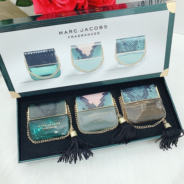 น้ำหอมเทสเตอร์หัวฉีด Marc Jacobs Fragrances Set for Women With 25ml.×3ชิ้นแพคกล่องของขวัญสวยหรู