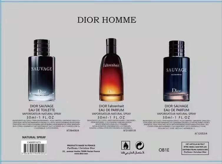 น้ำหอมผู้ชายขนาดทดลอง Dior Homme for men tester  30ml.×3pcs (หัวสเปรย์) 3 แบบ