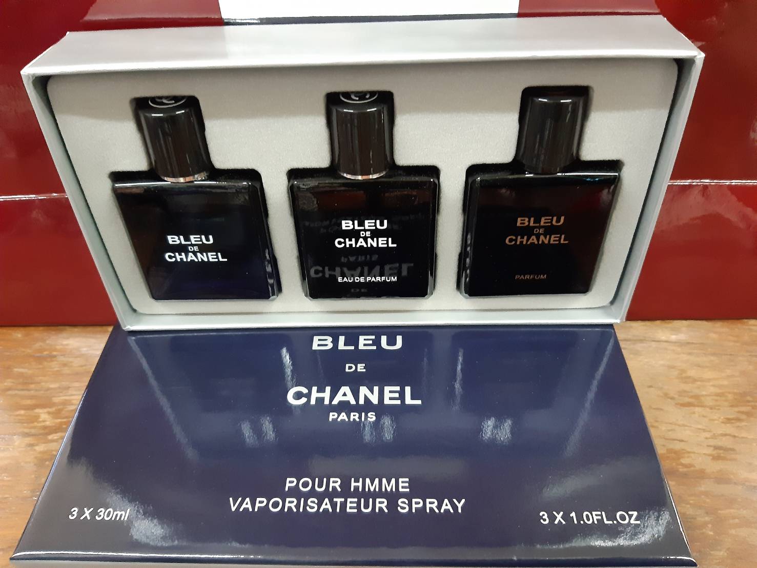 น้ำหอมเทสเตอร์พกพาหัวสเปรย์ Chanel Bleu pour hmme viporisateur spary  30 ml.×3 ชิ้น สินค้าจริงตามภาพ