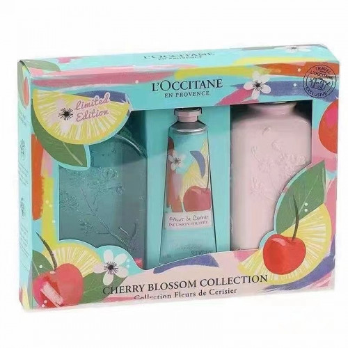 L'Occitane Limited Edition Happy Cherry Collection ชุดอาบน้ำ+บำรุงผิวตัว+บำรุงผิวมือ