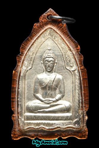 พระขุนแผนเสด็จกลับพิมพ์ใหญ่ หน้ากากเงิน ติดเจ้าน้ำเงิน อ.ชุม หลวงปู่สุภา ปี 2506 