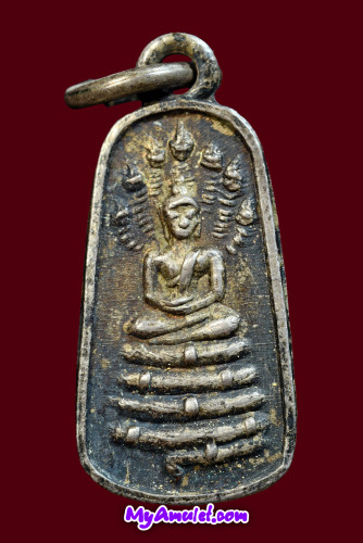 เหรียญพระนาคปรกเทพนิมิตร เนื้อเงิน อ.ชุม ไชยคีรี ปี 2499