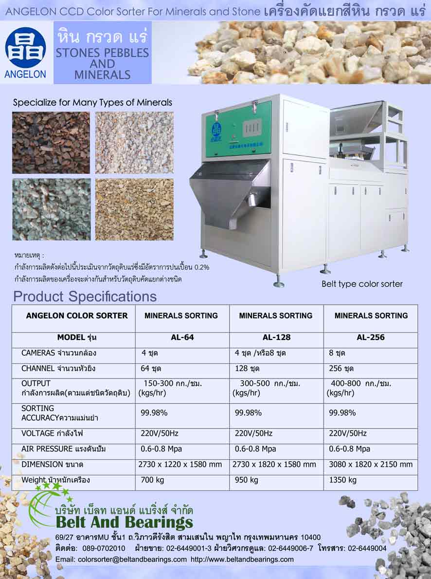 เครื่องคัดแยกสีก้อนหินกรวด แร่ Stone Mineral Color Sorter 1