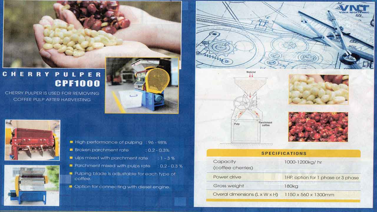 เครื่องกะเทาะเปลือกเมล็ดเชอรี่ Cherry  Huller ผลิตโดย VNT Vina Nhatrang 3