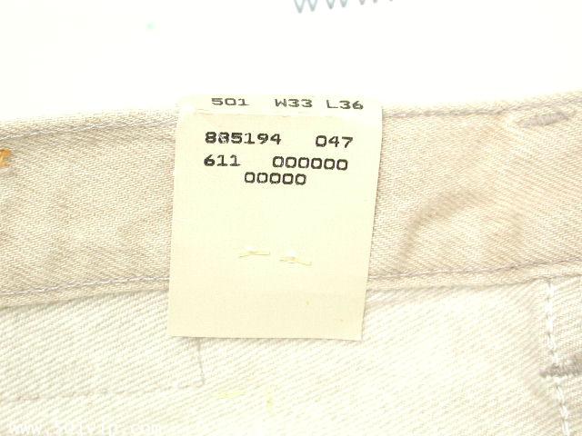 NEW ลีวาย 501 สี น้ำตาลอ่อน USA ปี 1991 W 33 L 36 11
