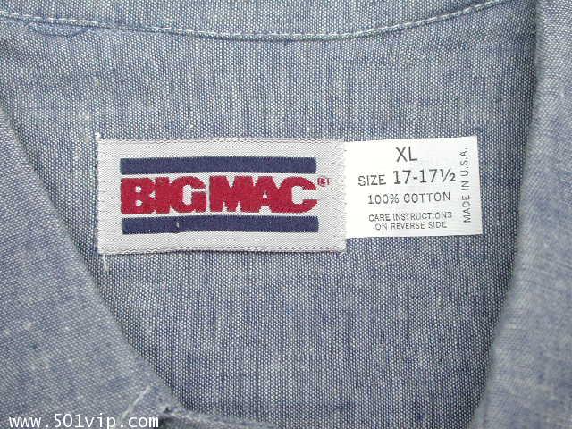 New shirt Chambray BIG MAC แขนสั้น ปี 1980 ไซส 17 .5 หรือ XL 3