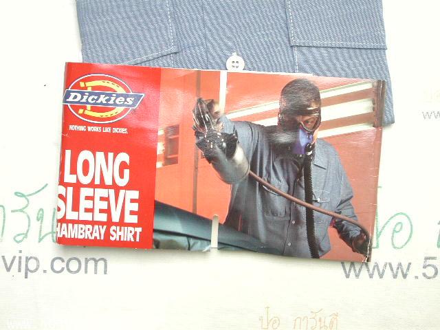New shirt Chambray Dickies แขนยาว USA ปี 1980 ไซส XL หรือ 17 .5 8