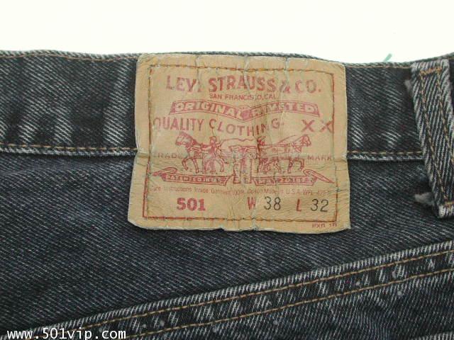 Used ลีวาย 501 ยีน สีดำ ฟอก USA ปี 1992  เอว 37 ยาว 31 .5 3