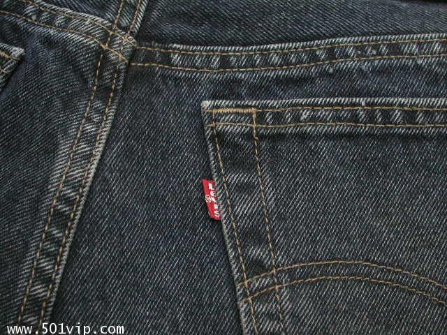 Used ลีวาย 501 ยีน สีดำ ฟอก USA ปี 1992  เอว 37 ยาว 31 .5 4