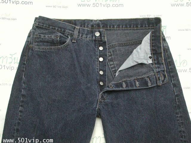 Used ลีวาย 501 ยีน สีดำ ฟอก USA ปี 1992  เอว 37 ยาว 31 .5 5