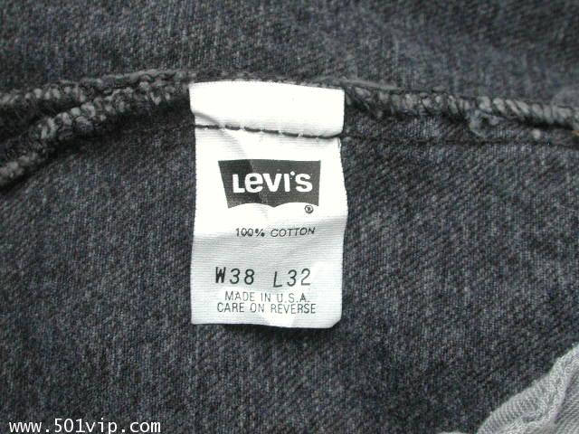 Used ลีวาย 501 ยีน สีดำ ฟอก USA ปี 1992  เอว 37 ยาว 31 .5 6