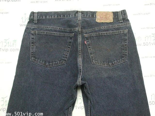 Used ลีวาย 501 ยีน สีดำ ฟอก USA ปี 1992  เอว 37 ยาว 31 .5 2