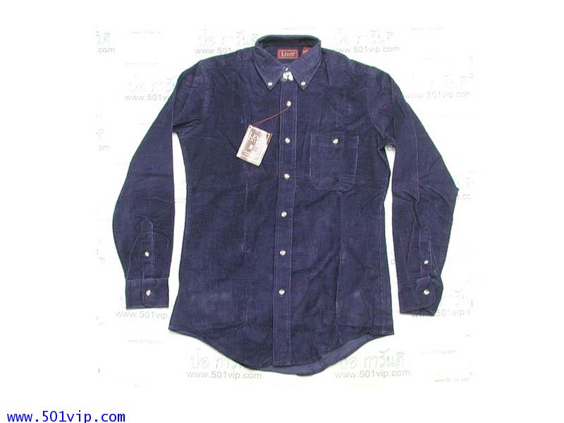 New shirt ลีวาย 64001 2719 ลูกฟูก น้ำเงิน korea ผลิตปี 1980 ไซส S