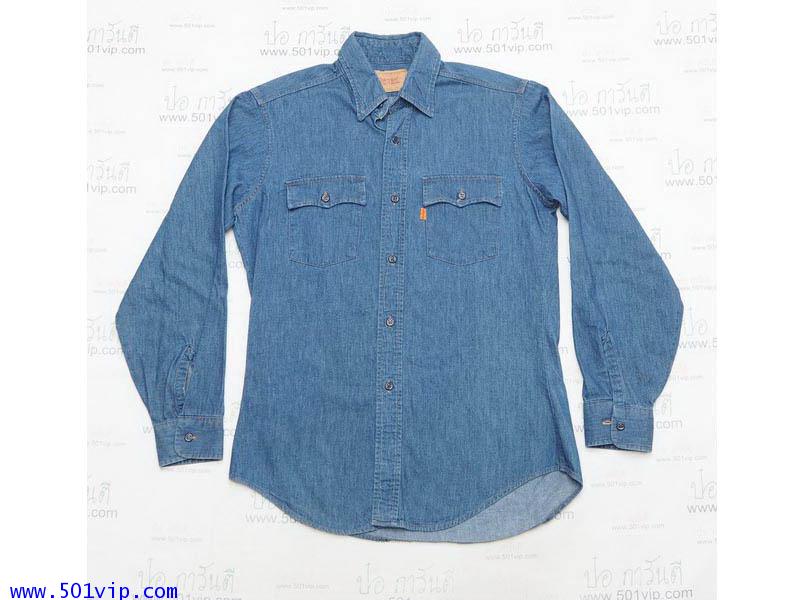 Used shirt ลีวาย 60665 1117 ยีนส์บาง USA ผลิตปี 1983 ไซส M