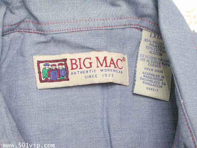 New shirt Chambray BIG MAC ปี 1990 ไซส L แบบยาวพิเศษ 3