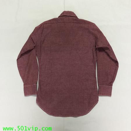 Used shirt ลีวาย Chambray สีดำ 60665 0488 USA ปี 1975 ไซส S 1