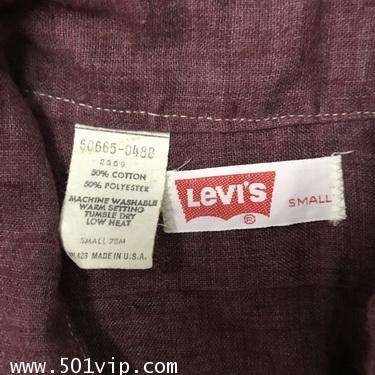Used shirt ลีวาย Chambray สีดำ 60665 0488 USA ปี 1975 ไซส S 4