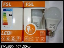 หลอดแอลอีดี LED 7 วัตต์ แสงเหลือง หรือแสงวอร์มไวท์ FSL รับประกัน 2ปี