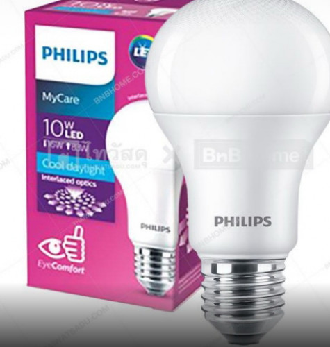 หลอดแอลอีดี 10W แสงขาว  ฟิลิปส์  E27 LED Philips 10W Daylight รับประกัน1ปี