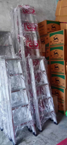 บันไดอลูมิเนียม 5ขั้น ทางเดียวรุ่นบาง รับน้ำหนัก 75 กิโล Techcon