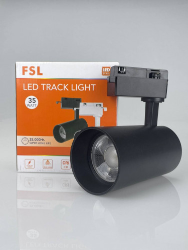 โคมติดรางแทคไลท์ สีดำ  35วัต แสงขาว FSL
