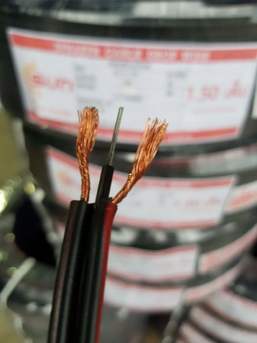 สายดรอปวาย 2x0.9 มิล ขดละ200เมตร Drop wire 2x 0.9 SUN 1