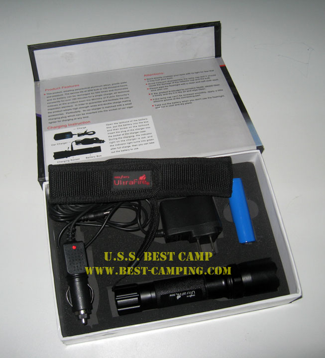ไฟฉาย UtraFire 30 W CREE (3 Step)+ถ่าน+ชาร์ทไฟบ้าน+ชาร์ทรถยนต์ 2