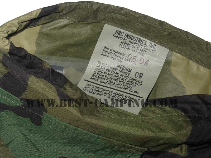 UNIFORM PARKA, IMPROVED RAINSUIT by ORC INDUSTRIES, INC.(ชุดกันฝนลายพรางวู๊ดแลนด์) 7