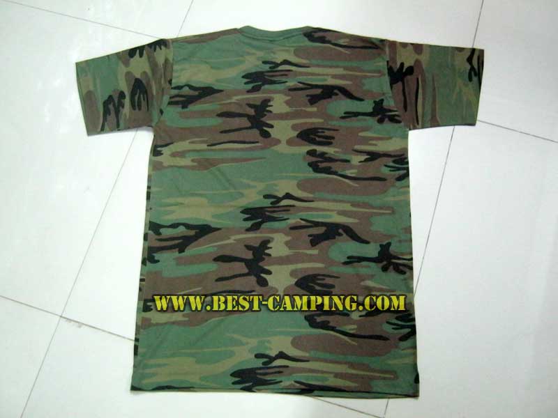 เสื้อยืดลายพรางวู๊ดแลนด์,เสื้อซับในทหาร , T-Shirt CAMO , WOODLAND 1