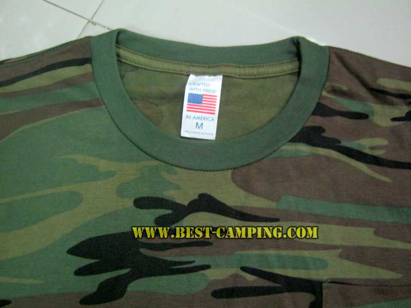 เสื้อยืดลายพรางวู๊ดแลนด์,เสื้อซับในทหาร , T-Shirt CAMO , WOODLAND 3