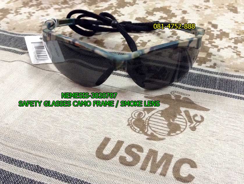 แว่นตาเซฟตี้ , แว่นตายิงปืน, แว่นตา NEMESIS-3020707 Safety Glasses,Camo Frame, Smoke Lens (CAMO/SMOK