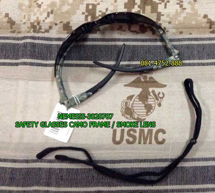 แว่นตาเซฟตี้ , แว่นตายิงปืน, แว่นตา NEMESIS-3020707 Safety Glasses,Camo Frame, Smoke Lens (CAMO/SMOK 1