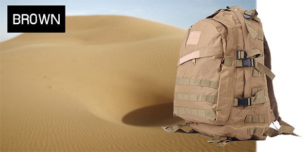 เป้ทหาร 3D,กระเป๋าเป้เดินทางท่องเที่ยว,สีน้ำตาล 2