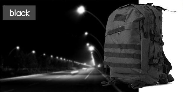 เป้ทหาร 3D,กระเป๋าเป้เดินทางท่องเที่ยว,สีดำ 4
