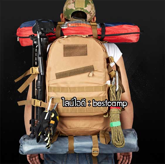เป้ทหาร 3D,กระเป๋าเป้เดินทางท่องเที่ยว,สีน้ำตาล 3