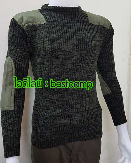 เสื้อไหมพรมทหารสีเขียวดำ,เสื้อสเวสเตอร์,sweter