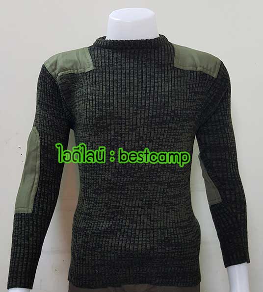 เสื้อไหมพรมทหารสีเขียวดำ,เสื้อสเวสเตอร์,sweter 1