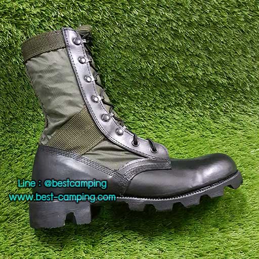 รองเท้าจังเกิ้ลสีเขียว,BOOTS,HOT WEATHER,Green Nylon and Leather 1