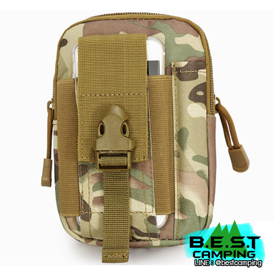 กระเป๋าคาดเอวยุทธวิธี,Tactical Molle Waist Bag ลายมัลติแคม