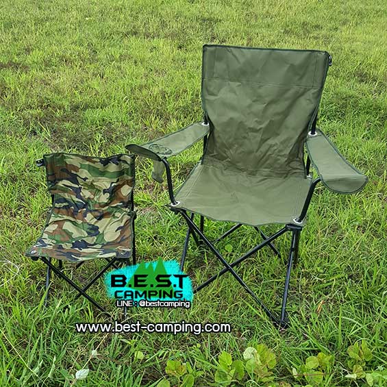 เก้าอี้สนามสีเขียว,เก้าอี้แคมป์ปิ้ง,เก้าอี้เดินป่า,เก้าอี้ Outdoor,เก้าอี้รวบขา+ซองเก้าอี้(size L) 2