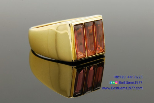 RA137แหวนพลอยโกเมน ตัวเรือนทอง 18K 3